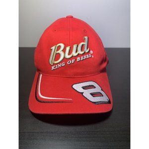 Bud King Of Beers NASCAR Dale Earnhardt Jr. Cap Hat Adult Adjustable Red Cotton
